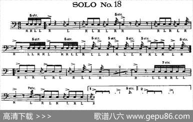 美国军鼓SOLONo.16-20（爵士鼓谱）