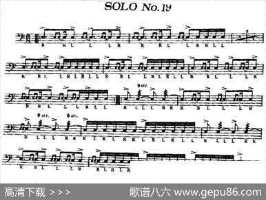 美国军鼓SOLONo.16-20（爵士鼓谱）