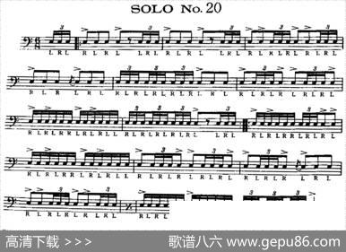 美国军鼓SOLONo.16-20（爵士鼓谱）