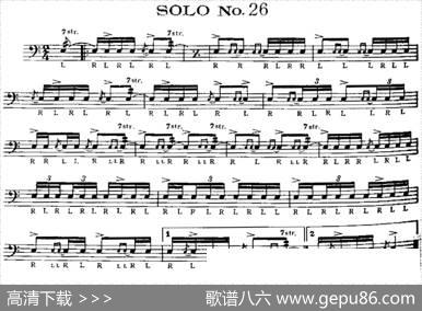 美国军鼓SOLONo.26-30（爵士鼓谱）