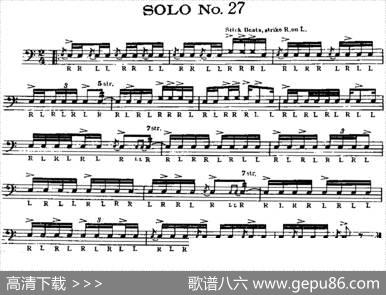 美国军鼓SOLONo.26-30（爵士鼓谱）