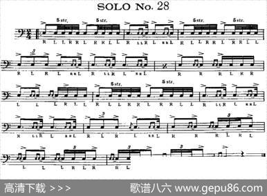 美国军鼓SOLONo.26-30（爵士鼓谱）
