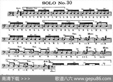 美国军鼓SOLONo.26-30（爵士鼓谱）