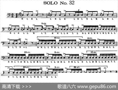 美国军鼓SOLONo.31-35（爵士鼓谱）