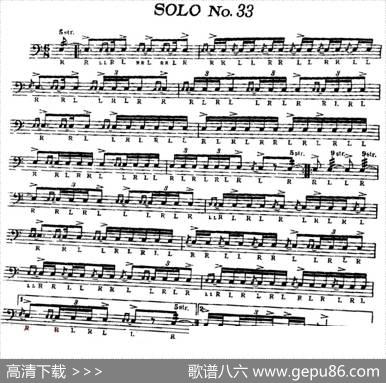 美国军鼓SOLONo.31-35（爵士鼓谱）
