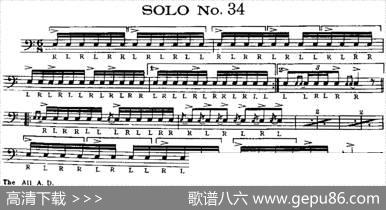 美国军鼓SOLONo.31-35（爵士鼓谱）