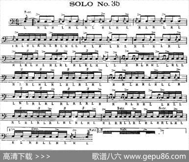 美国军鼓SOLONo.31-35（爵士鼓谱）