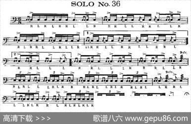 美国军鼓SOLONo.36-40（爵士鼓谱）