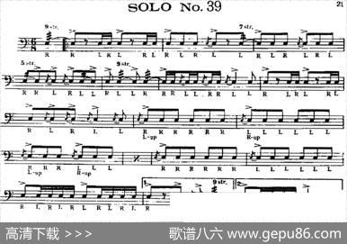 美国军鼓SOLONo.36-40（爵士鼓谱）