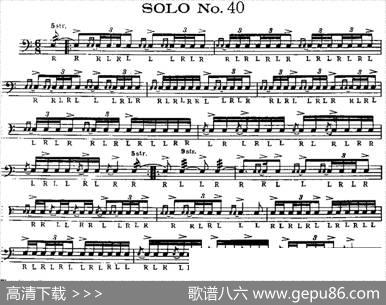 美国军鼓SOLONo.36-40（爵士鼓谱）