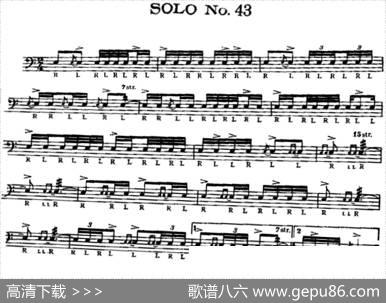 美国军鼓SOLONo.41-45（爵士鼓谱）