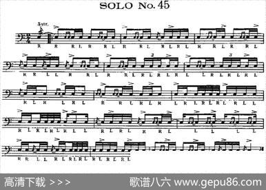 美国军鼓SOLONo.41-45（爵士鼓谱）