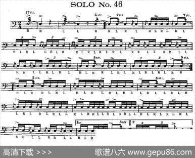 美国军鼓SOLONo.46-50（爵士鼓谱）
