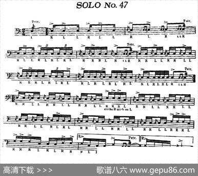 美国军鼓SOLONo.46-50（爵士鼓谱）