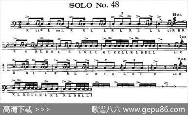 美国军鼓SOLONo.46-50（爵士鼓谱）