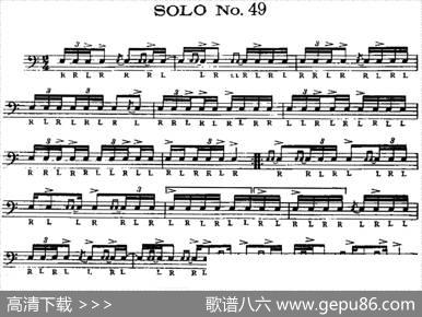 美国军鼓SOLONo.46-50（爵士鼓谱）
