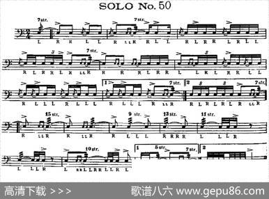美国军鼓SOLONo.46-50（爵士鼓谱）