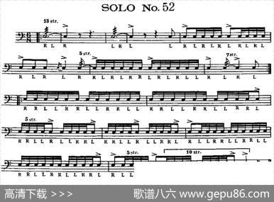美国军鼓SOLONo.51-55（爵士鼓谱）