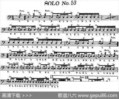 美国军鼓SOLONo.51-55（爵士鼓谱）
