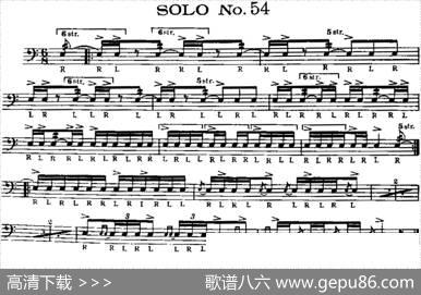 美国军鼓SOLONo.51-55（爵士鼓谱）