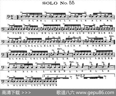 美国军鼓SOLONo.51-55（爵士鼓谱）
