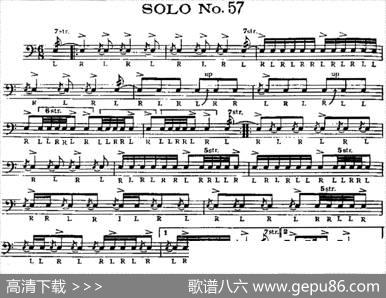 美国军鼓SOLONo.56-60（爵士鼓谱）