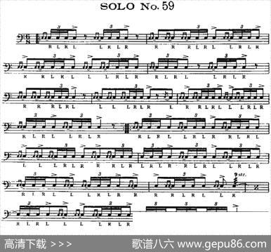 美国军鼓SOLONo.56-60（爵士鼓谱）