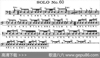 美国军鼓SOLONo.56-60（爵士鼓谱）