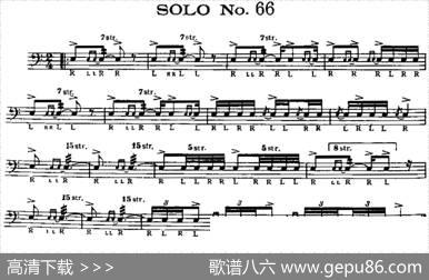 美国军鼓SOLONo.66-70（爵士鼓谱）