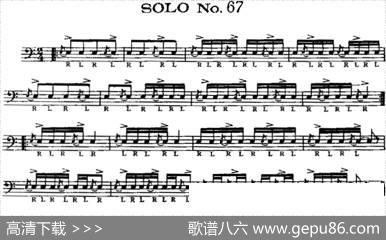 美国军鼓SOLONo.66-70（爵士鼓谱）