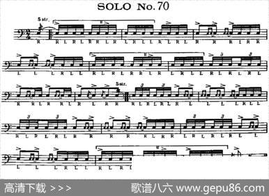 美国军鼓SOLONo.66-70（爵士鼓谱）