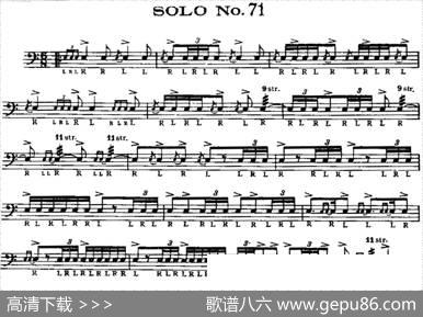美国军鼓SOLONo.71-75（爵士鼓谱）