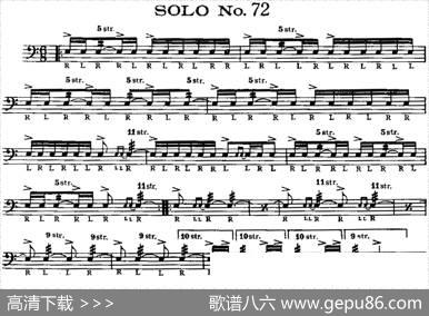 美国军鼓SOLONo.71-75（爵士鼓谱）