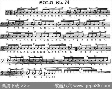美国军鼓SOLONo.71-75（爵士鼓谱）
