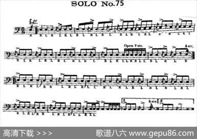 美国军鼓SOLONo.71-75（爵士鼓谱）