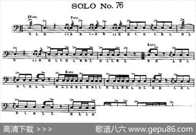 美国军鼓SOLONo.76-80（爵士鼓谱）