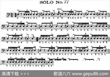 美国军鼓SOLONo.76-80（爵士鼓谱）