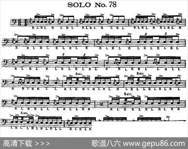 美国军鼓SOLONo.76-80（爵士鼓谱）