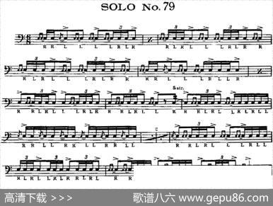 美国军鼓SOLONo.76-80（爵士鼓谱）