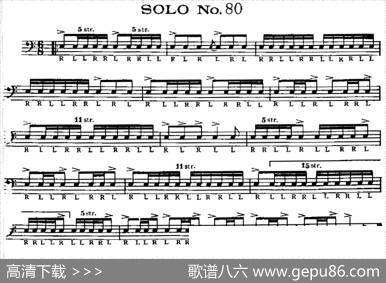 美国军鼓SOLONo.76-80（爵士鼓谱）