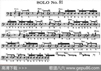 美国军鼓SOLONo.81-85（爵士鼓谱）
