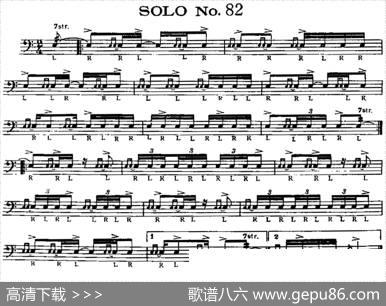 美国军鼓SOLONo.81-85（爵士鼓谱）