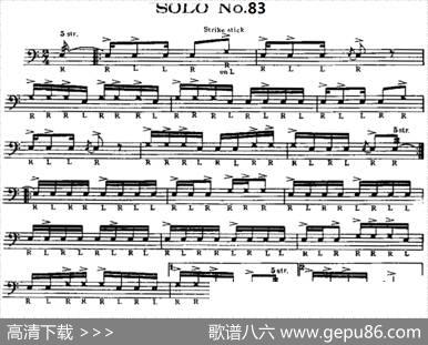 美国军鼓SOLONo.81-85（爵士鼓谱）