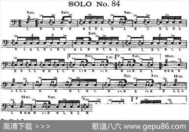 美国军鼓SOLONo.81-85（爵士鼓谱）