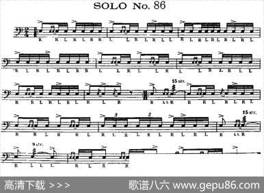 美国军鼓SOLONo.86-90（爵士鼓谱）