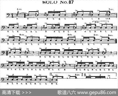 美国军鼓SOLONo.86-90（爵士鼓谱）