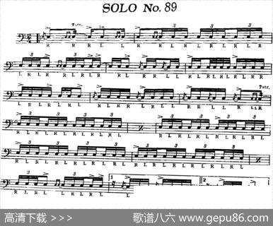 美国军鼓SOLONo.86-90（爵士鼓谱）