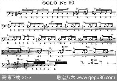 美国军鼓SOLONo.86-90（爵士鼓谱）