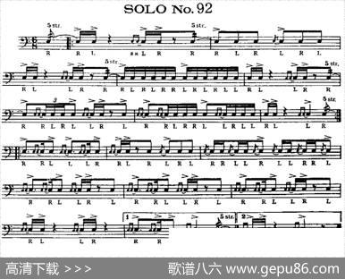 美国军鼓SOLONo.91-95（爵士鼓谱）