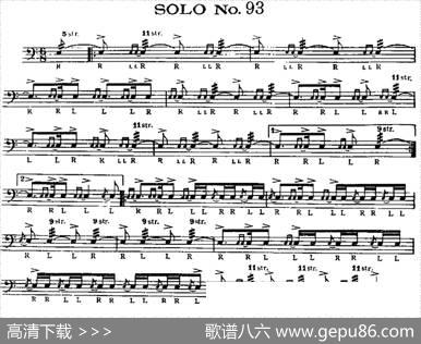 美国军鼓SOLONo.91-95（爵士鼓谱）